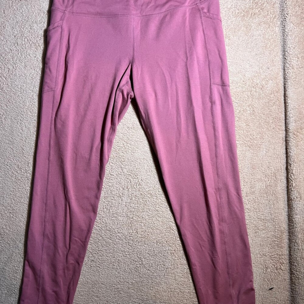 BCBG Maxazria Women LG Rose High‎ Waist Pocket Stretch Athletic Yoga Leggings